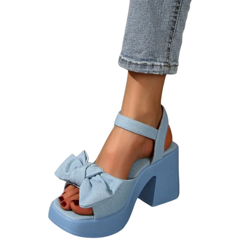 Pastel Blue Heeled Sandals