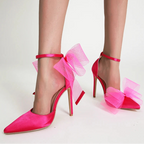 hot-pink-high-heels-with-bow-standing