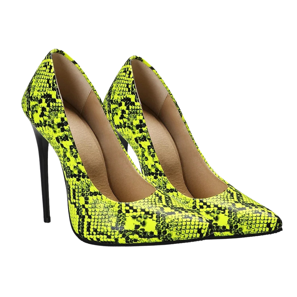 lime-green-snake-print-heels-pair