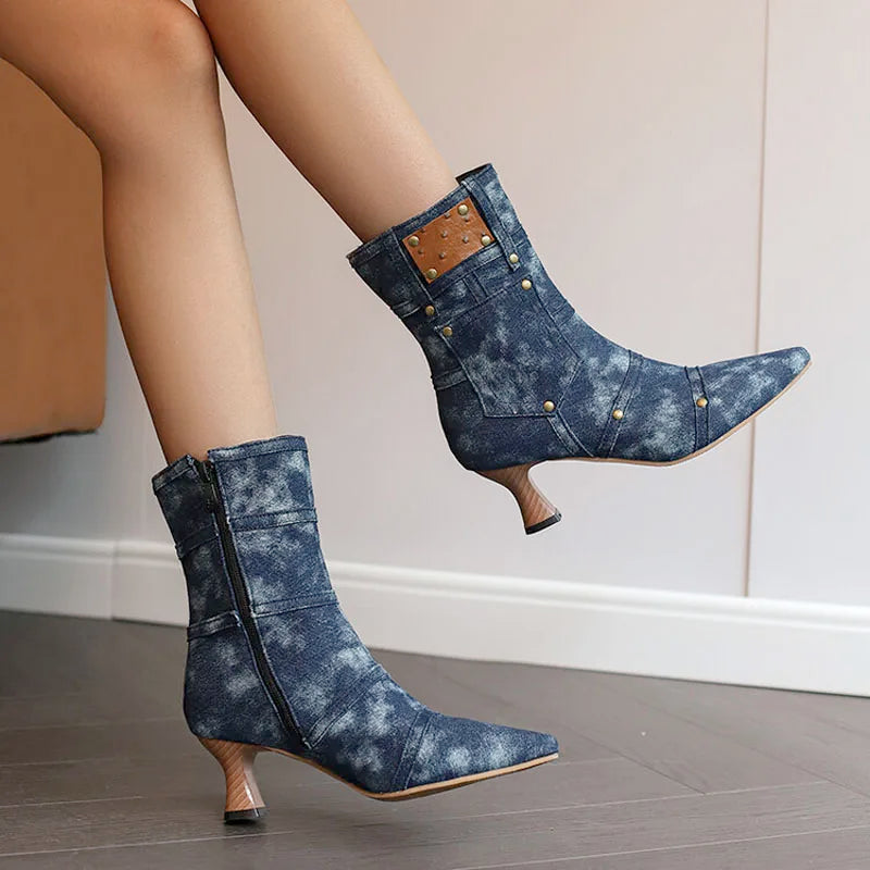 navy-blue-denim-patchwork-heeled-ankle-boots-side-pair