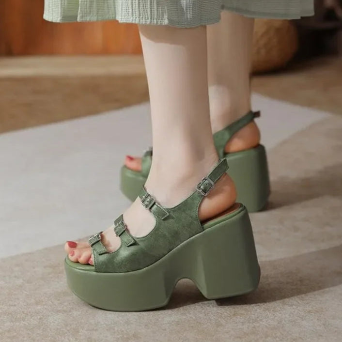 olive-green-block-heel-sandals-pair