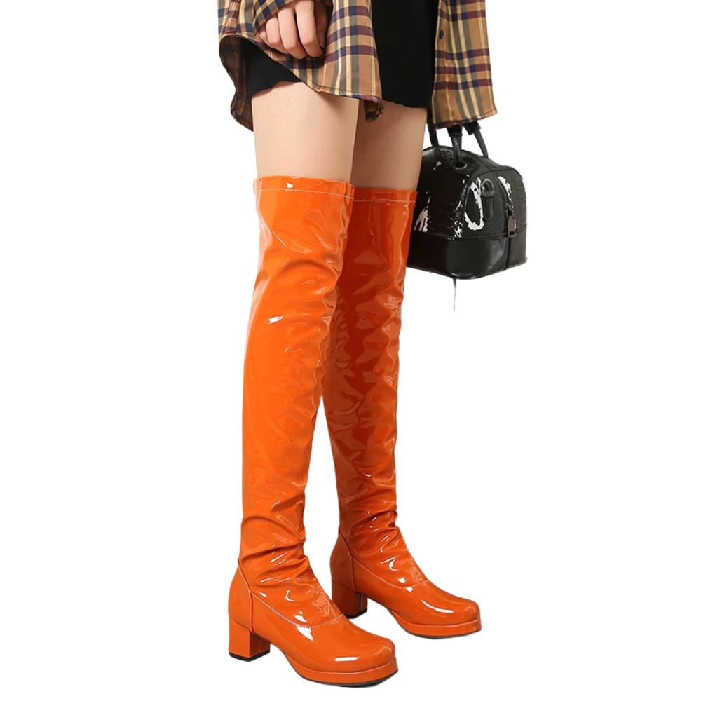 orange-thigh-high-chunky-heel-boots-standing