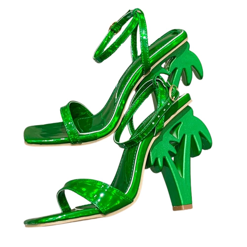 palm-tree-shaped-heeled-sandals-green