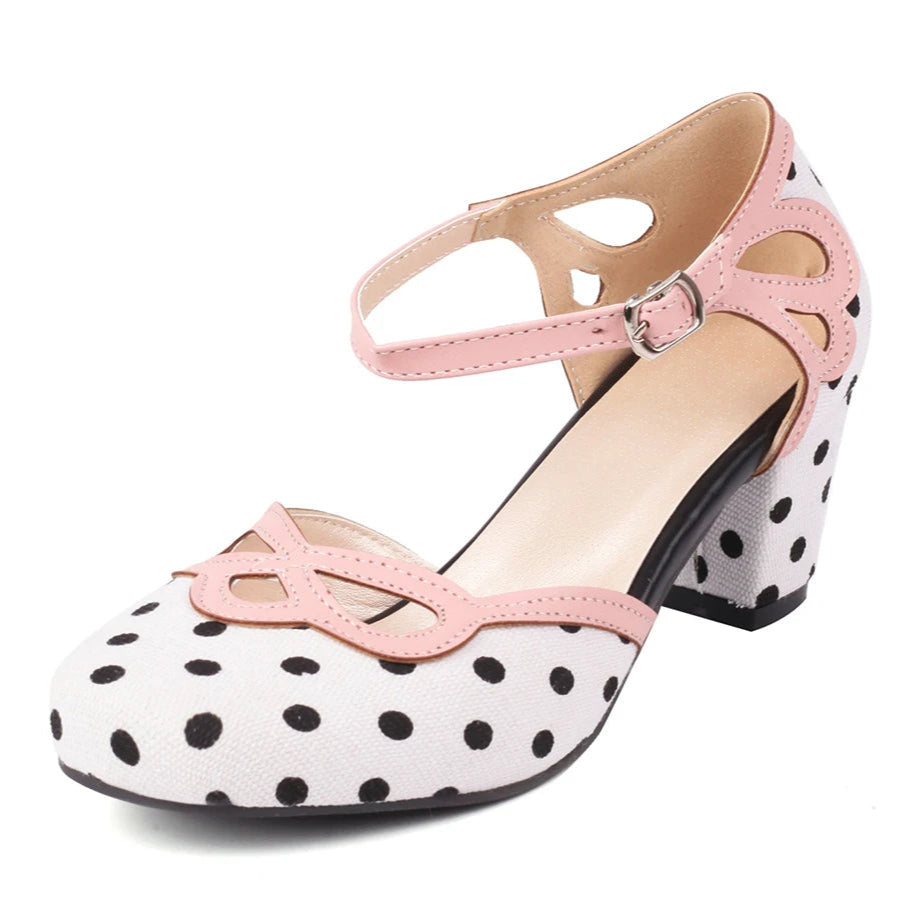 pink-black-white-polka-dot-block-heels