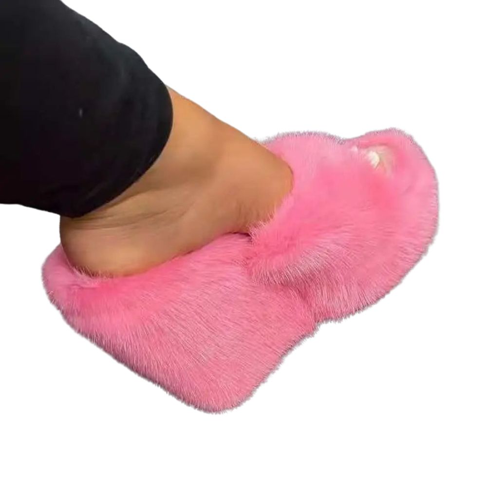 pink-furry-wedge-slippers-woman