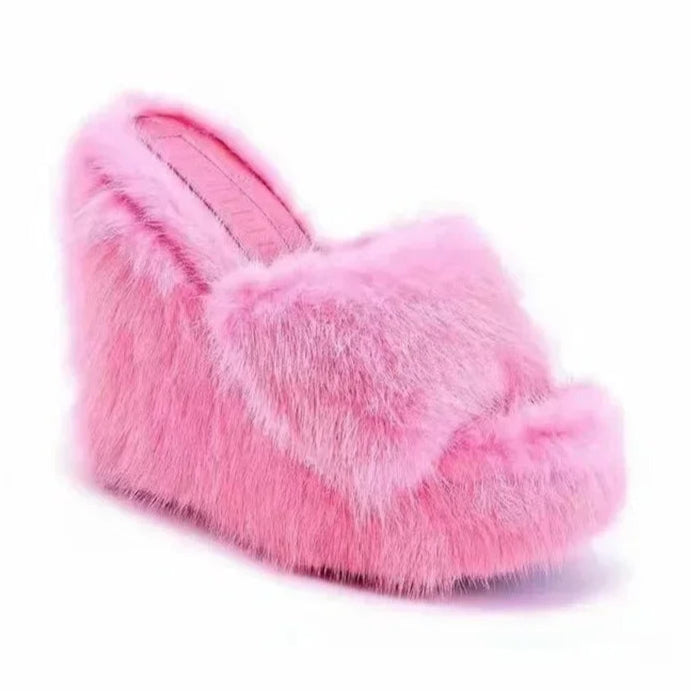 pink-furry-wedge-slippers