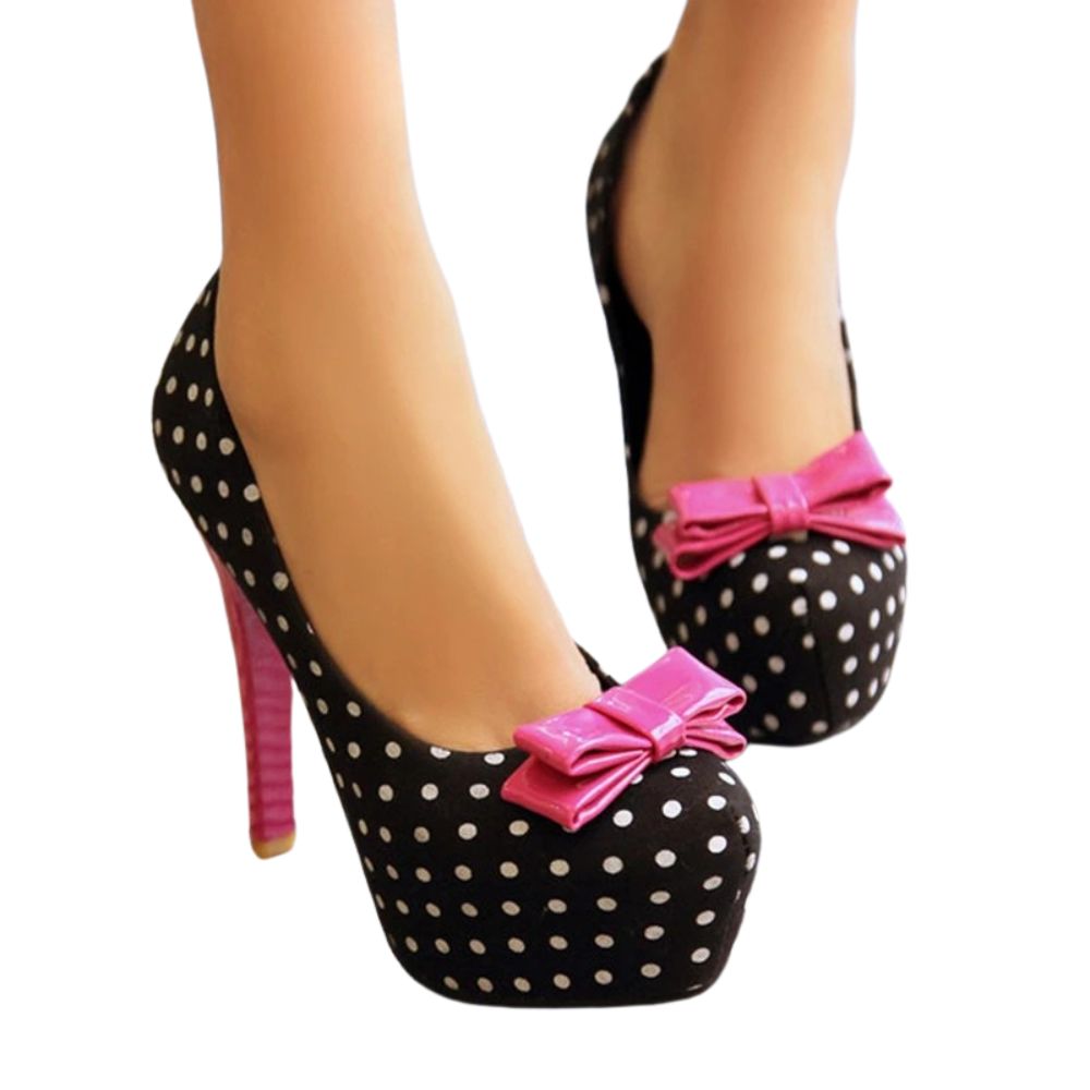 polka-dot-platform-heels-with-bow-black-walk