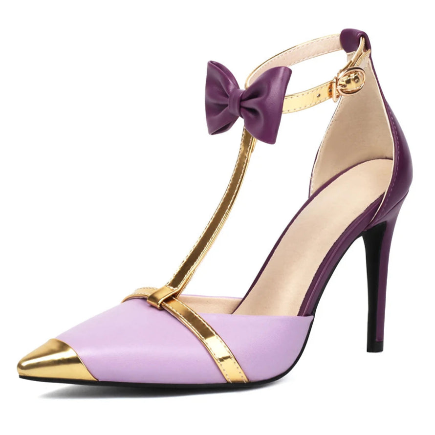 purple-and-gold-heels-with-bow