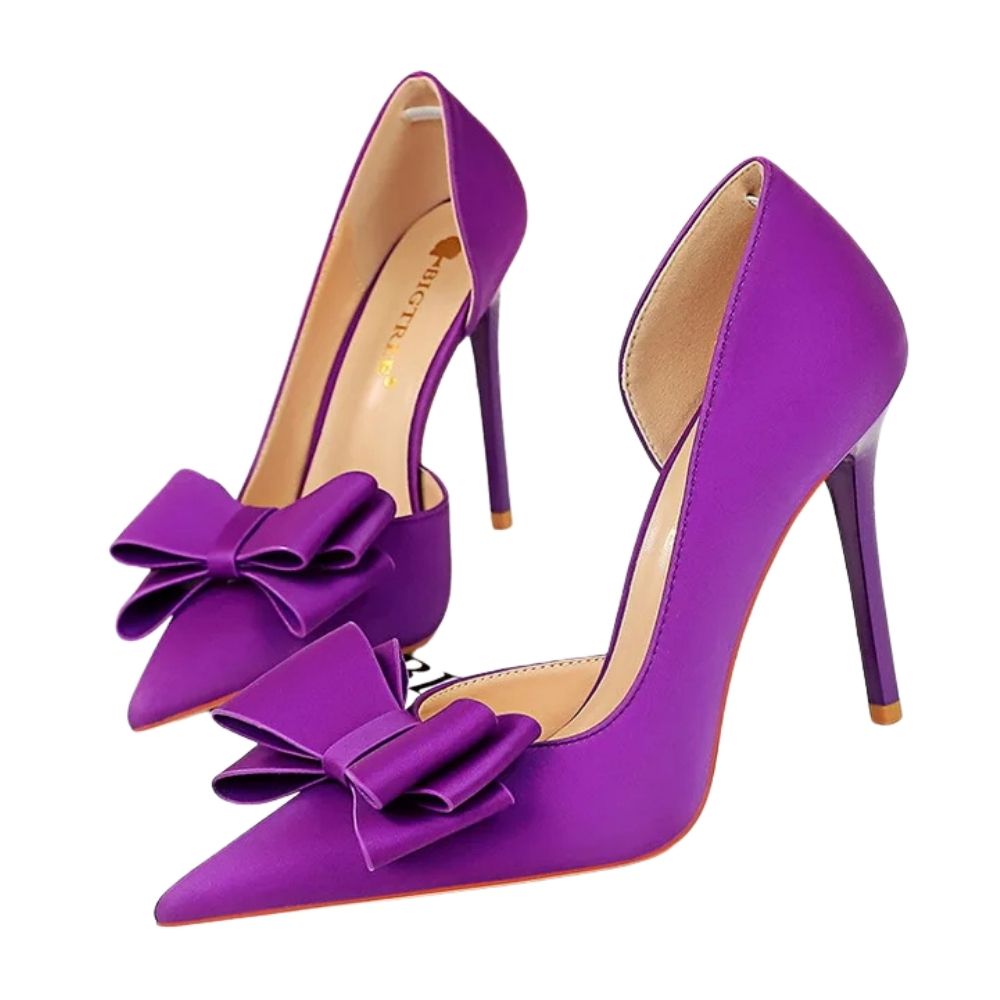 purple-high-heels-with-bow-pair