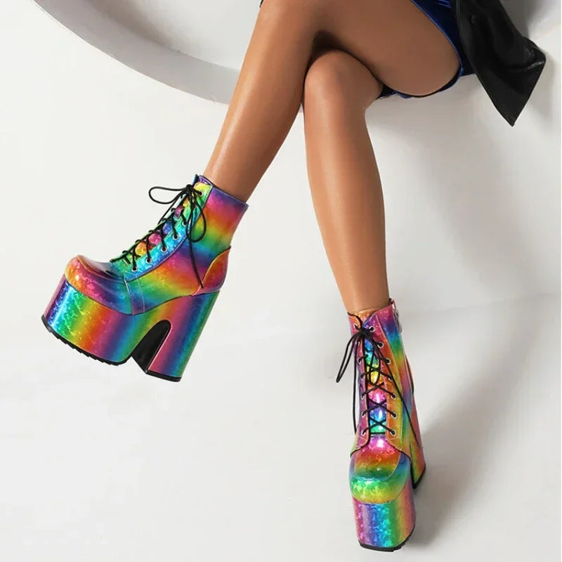 rainbow-platform-heeled-booties-sitting