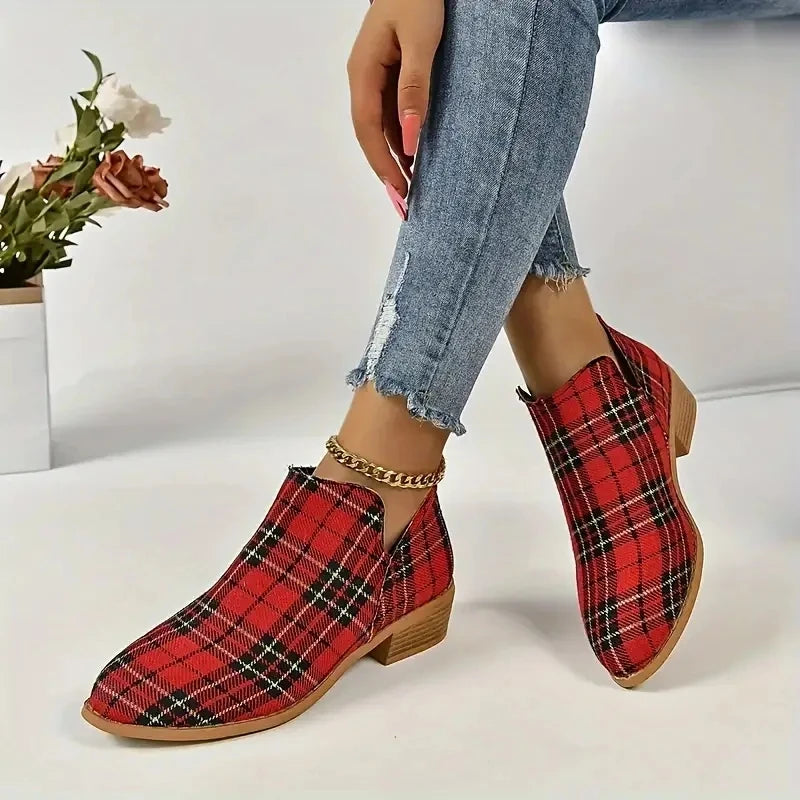 red-plaid-chelsea-boots