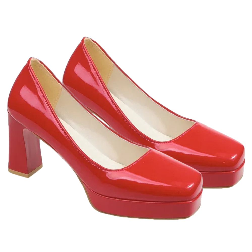 red-square-toe-block-heels-pair