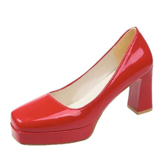 red-square-toe-block-heels