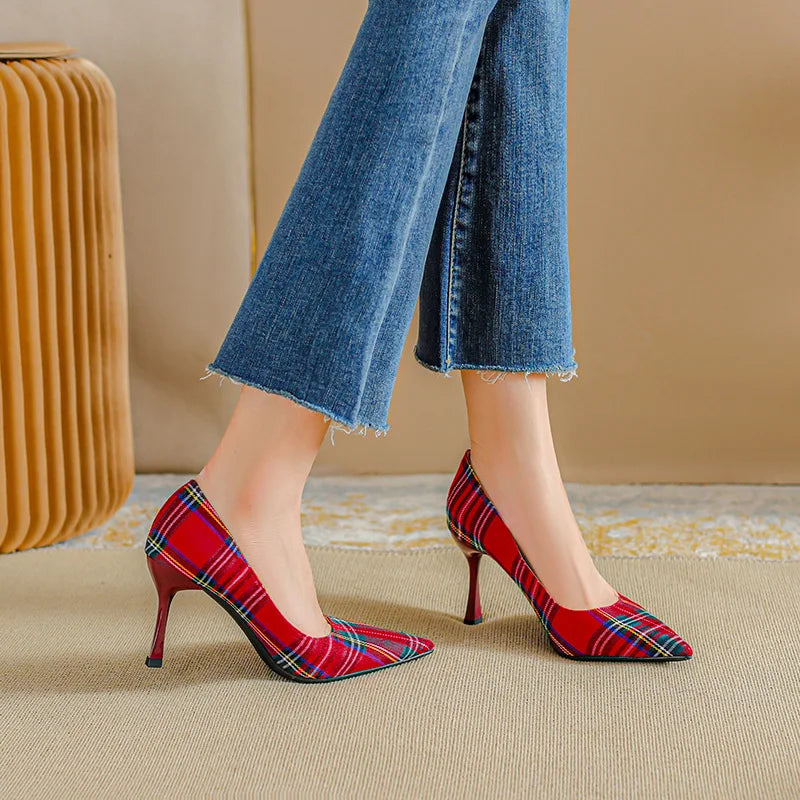 red-tartan-plaid-heels-walk
