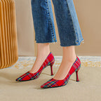 red-tartan-plaid-heels-woman