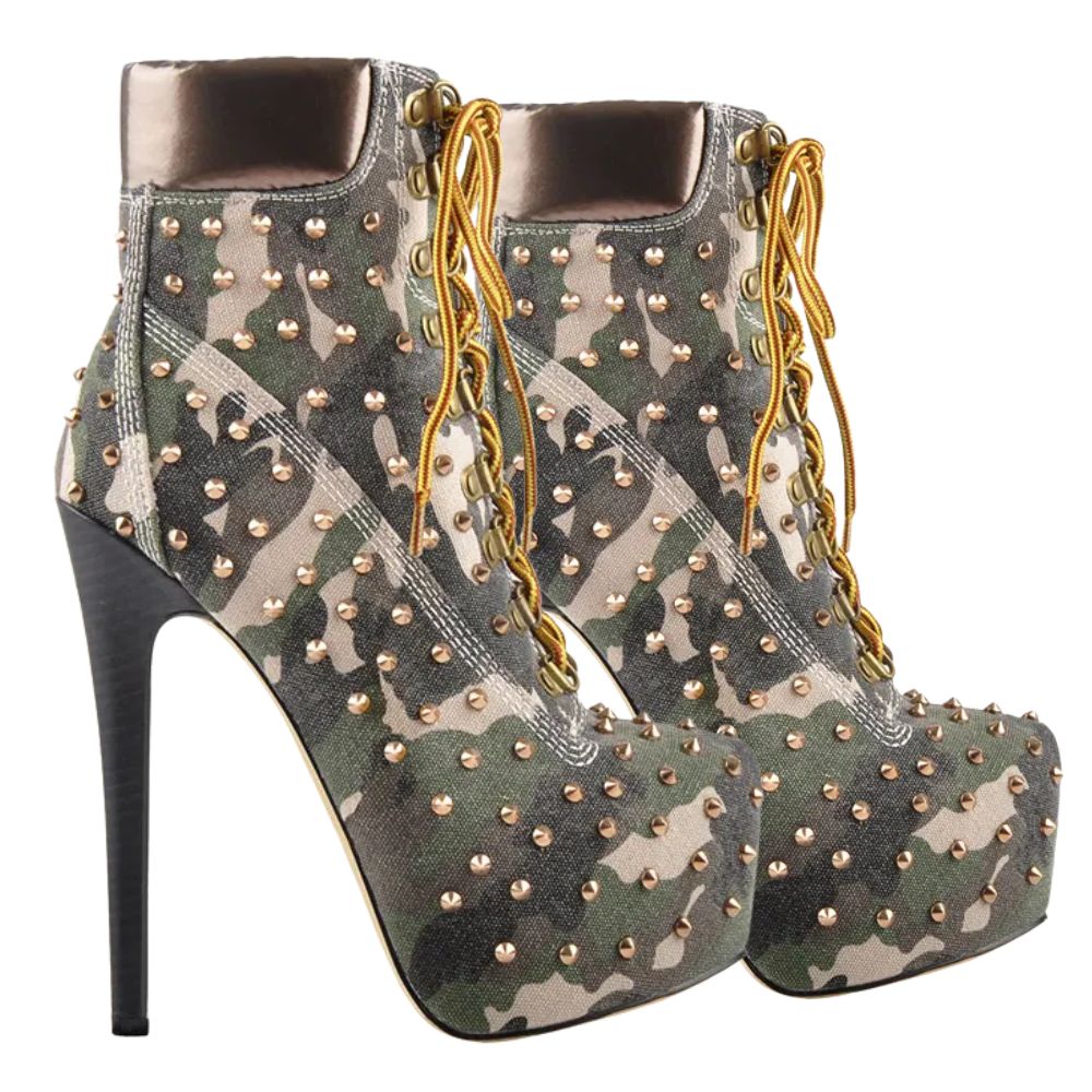 studded-camouflage-heeled-booties-pair