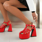 traingle-heel-gladiator-sandals-red-side