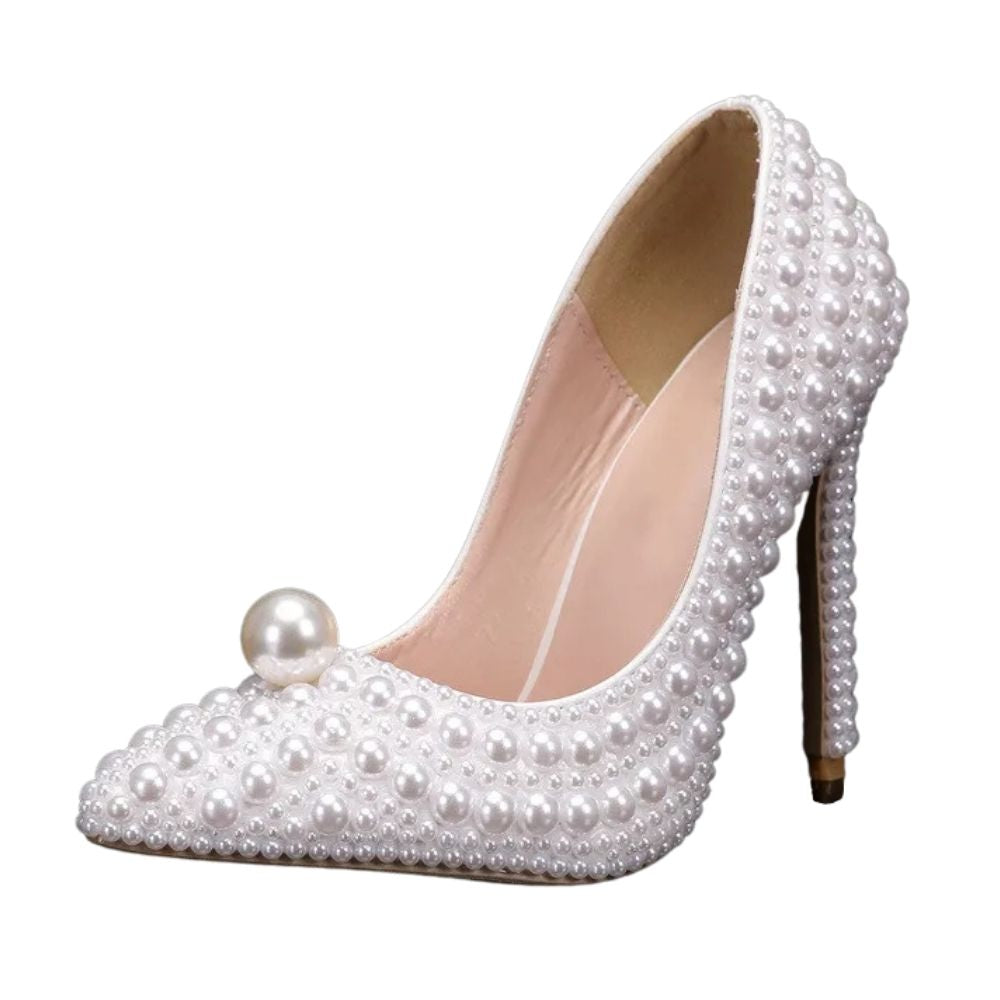 white-closed-toe-heels-with-pearls