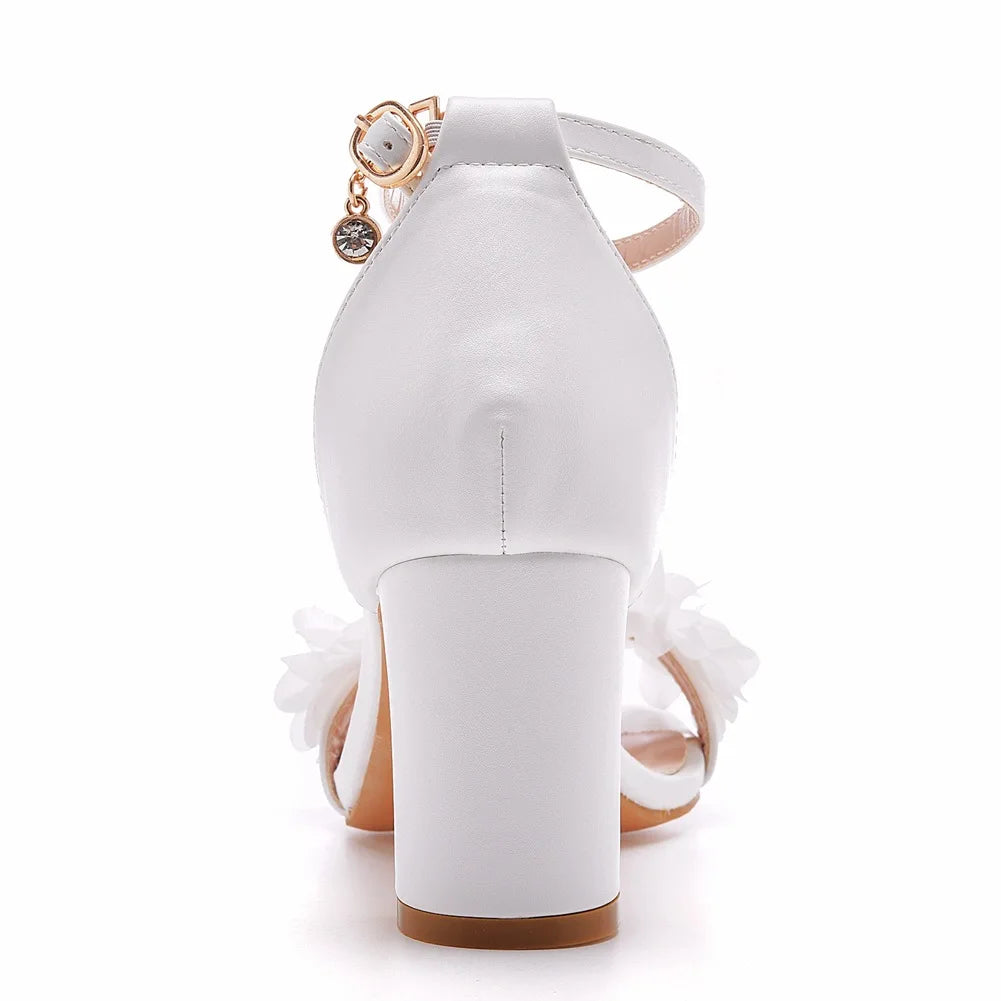 white-floral-block-heels-back