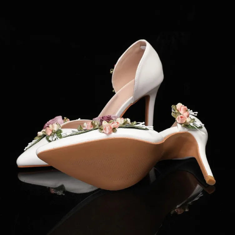 white-heels-with-flowers-bottom