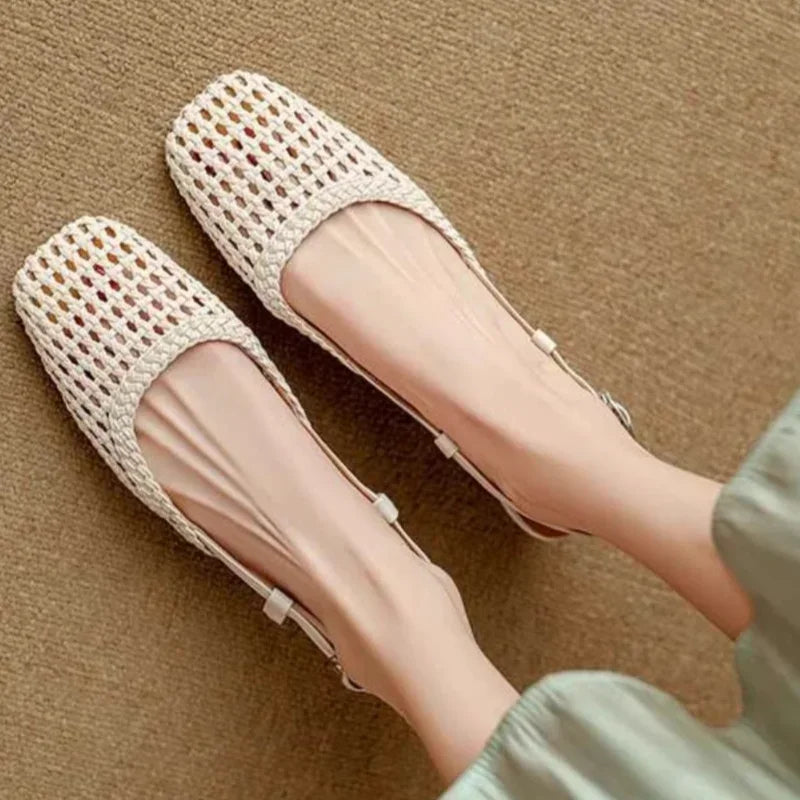 white-low-woven-slingback-block-heels-pair