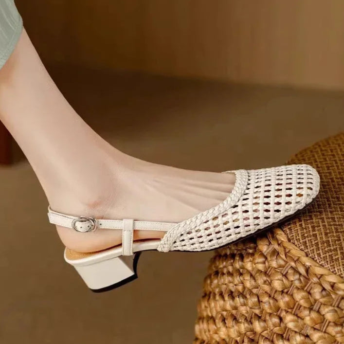white-low-woven-slingback-block-heels-side