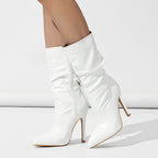 white-mid-calf-heeled-boots-woman