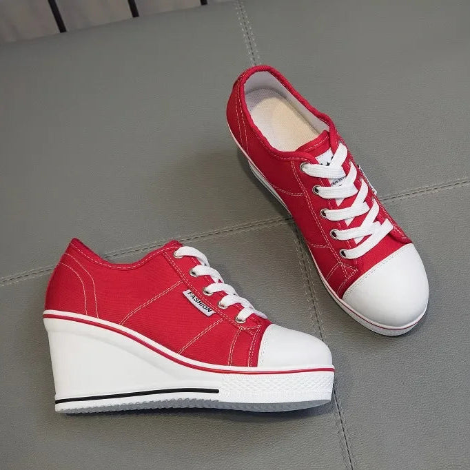 women-red-wedge-sneakers-side