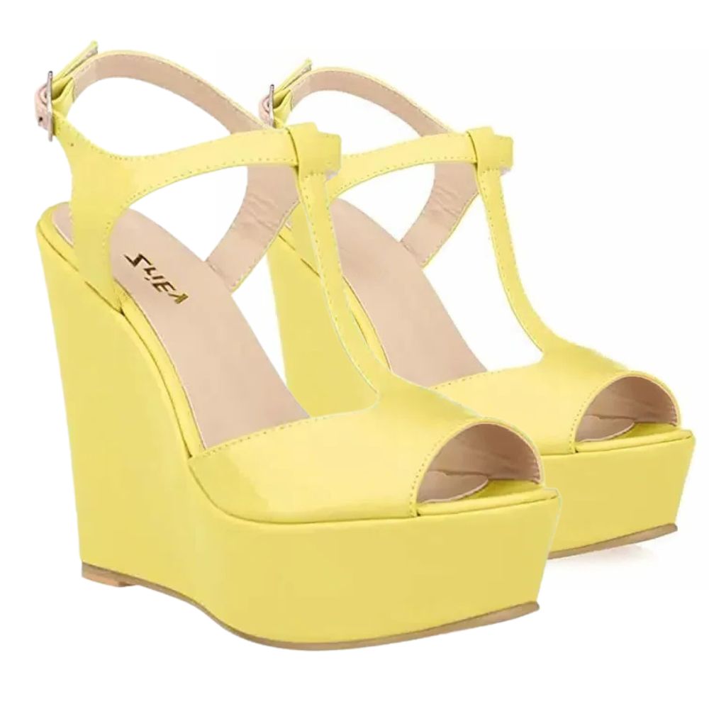 womens-yellow-wedge-sandals-pair