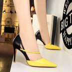 yellow-and-black-high-heel-shoes-model